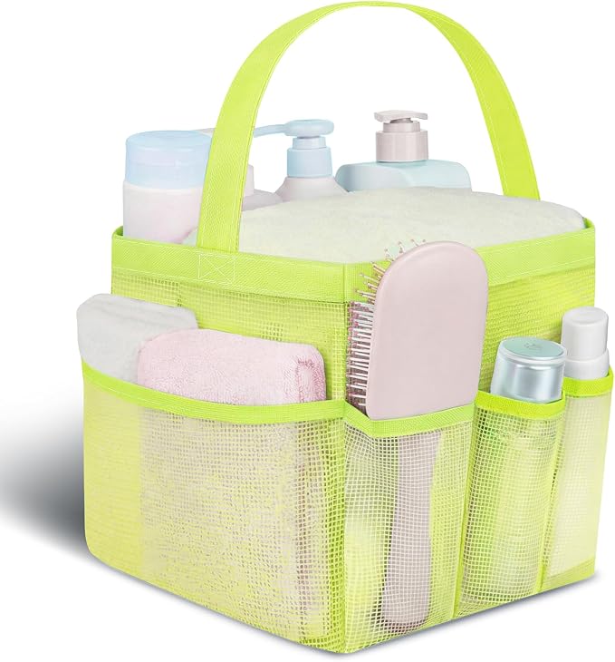 Mesh Shower Caddy Portable - 9 Pockets for College Dorm Room Essential | Large Capacity Mesh Shower Caddy with 9 Pockets, Portable Hanging Toiletry Bag for College Dorm, Gym, Camping and Beach - Image 4