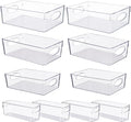 UFORU 10 Pack Clear Plastic Pantry Organizers and Storage with Handles | Non-slip Bottom Stability, Space-Saving Stackable Design, Clear Visibility, Thickened Plastic, Multi-Scene Storage Solutions by UFORU