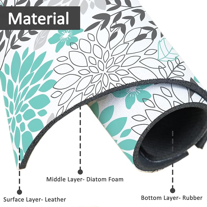 24" X 5.5" Kitchen Sink Splash Guard Faucet Mat Flora Super Absorbent Fast Drying Faucet Guard & Draining Mat Sink Splash Guard Behind Faucet for Kitchen, Bathroom - Image 4