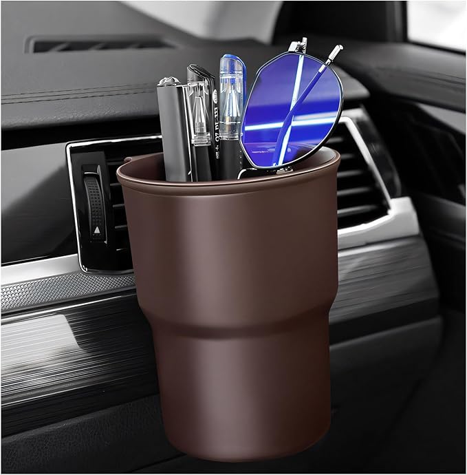 Car Cup Holder Hook, Auto Door Window Mount Drink Holder Bottle Organizer with Air Vent Clips, Universal Vehicle Hanging Beverage Holders for Coffee Water Bottles Soda Cans (Brown) by Unknown