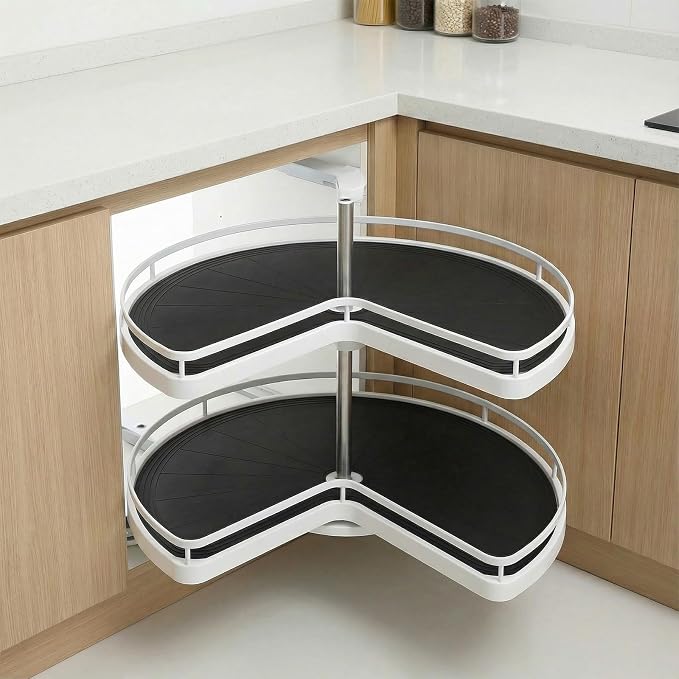 2 Pcs Lazy Susan Shelf Liners - Non Adhesive, Non Slip Kitchen Cabinet Liners for Refrigerator, Pantry, Sink & Cupboard Storage(27 Inch) - Image 5