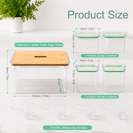 5-in-1 Trash Bag Dispenser, Laundry & Dishwasher Pods Storage Container | Space-Saving Under Sink Garbage Bag Dispenser for 13/30/33 Gallon Bags & Laundry Room Storage. Home Organization Must Haves! - Image 4