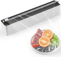 Magnetic Plastic Wrap Dispenser with Cutter - Practical Refillable Aluminum Tin Foil and Plastic Wrap Organizer for Drawer, Including an Extra Roll of 12"X 164' Food Cling Film - Black by Quasziwa