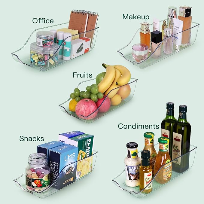 Refrigerator Organizer Bins Set of 4, Pantry Storage, Can Dispenser for Kitchen Cabinet or Counter-top, Fridge Beverage Holder, Clear - Image 4
