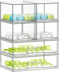 SpaceAid Bottle Storage Organizer Baby - Acrylic Bottles Station Organizer Container, Stackable Clear Drawers for Countertop, Vanity, Bathroom, Cabinet, Pantry Organization, 6 Pack, 4S2L, 15.6"H by SpaceAid