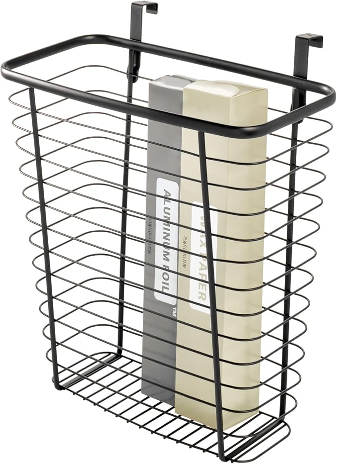 iDesign Metal Over-the-Cabinet Basket for Kitchen Storage - Matte Black by iDesign