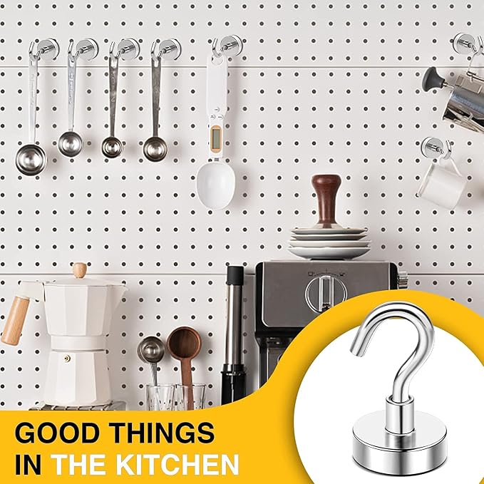 DIYMAG Magnetic Hooks 100pcs 30lbs Cruise Essentials 2026 Magnet Hook | Neodymium Heavy Duty Strong Magnets Hanging Ship Cabins Refrigerator Fridge Classroom Beach Vacation Kitchen Grills Home Tool - Image 5