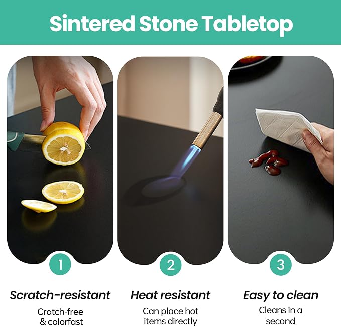15.7" Lazy Susan Turntable – 360° Sinteredstone Silent Anti-Slip Turntable, Table Top Centerpiece for Kitchen, Pantry, Spice Rack, Refrigerator & Dining Table, Black - Image 4