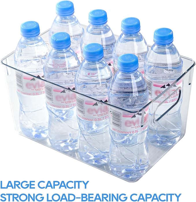 JollyPack Clear Plastic Storage Bins, 4 Pack | Pantry Organizers, Storage with Handles, Clear Storage Containers,Great for Fridge, Kitchen, Bathroom and Office - Image 3