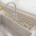 24" X 5.5" Kitchen Sink Splash Guard Faucet Mat Floral Super Absorbent Fast Drying Faucet Guard & Draining Mat Sink Splash Guard Behind Faucet for Kitchen, Bathroom by Unknown