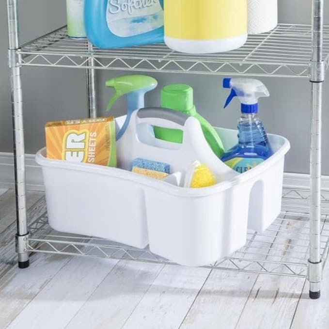 JOEY'Z Extra Large 5 Gallon Divided Cleaning Caddy Organizer with Handle | Cleaning Supplies for Housekeeping, Shower Caddy Portable, Shower Caddy Dorm - Cleaning Supplies Organizer 17.7 x 13.2 x 7.7 - Image 5