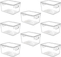Clear Plastic Stackable Storage Bins with Lids, Pantry Organizers and Storage Containers Fridge Organizer Bins Kitchen Cabinet Organizer Bin for Organizing Under Sink Refrigerator Organization by CONTROLKITCHEN
