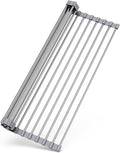 Over Sink Dish Drying Rack, 17" L x 11.8" W, Roll Up Dish Drying Rack for Kitchen, Gray by Unknown