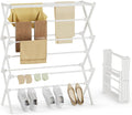 Foldable Clothes Drying Rack, Reinforced Joints, White | 35 lbs load, rustproof carbon steel, adjusts 17.7"-29"W, indoor & outdoor, tool-free by SpaceHidden