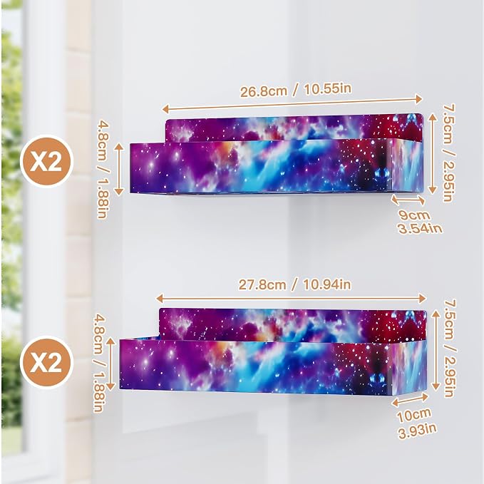 Mystozer Magnetic Spice Rack for Refrigerator, Kitchen Organizer and Storage Shelf, Starry Sky(4 Pack) - Image 2