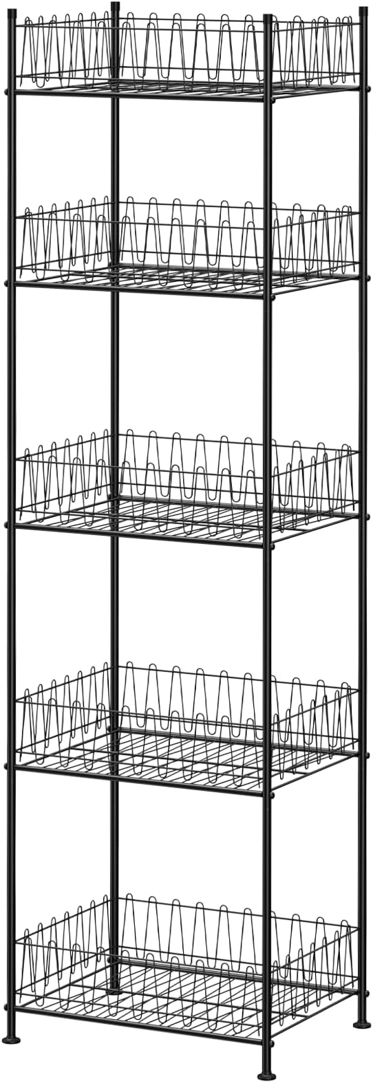 Water Bottle Storage Rack 5 Tier Drink Organizer for Pantry Metal Bottled Water Holder Stand for Floor, Beverage Soda Can Drink Storage Holder for Kitchen, Living Room - Image 7
