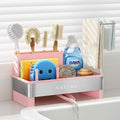 Nacial Kitchen Sink Organizer, Sink Caddy with Sponge & Tall Brush Holder | 304 Stainless Steel Kitchen Countertop Organizer with Double-Bar Towel Holder, Stores Sponge, Brush, Towel & Sink Essentials by NacialPromise-Consumersfirstalways