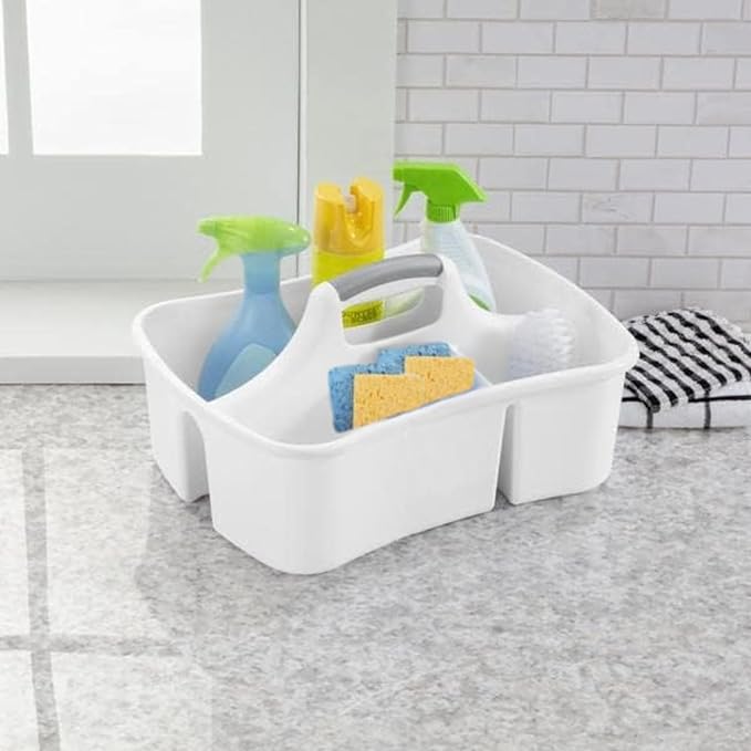 JOEY'Z Extra Large 5 Gallon Divided Cleaning Caddy Organizer with Handle | Cleaning Supplies for Housekeeping, Shower Caddy Portable, Shower Caddy Dorm - Cleaning Supplies Organizer 17.7 x 13.2 x 7.7 - Image 4