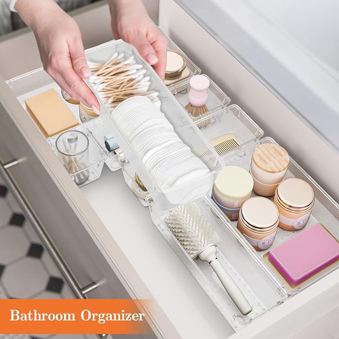 SpaceHacks 25 PCS Plastic Drawer Organizer, 4-Size Versatile Organizer Trays & storage Bins - Image 6