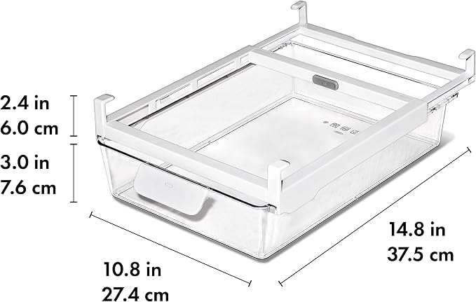 OXO Good Grips Fridge Undershelf Drawer 14 in - for Deli Meat, Cheese, Produce and More - Image 2
