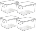 Clear Plastic Storage Bins with Lids, Perfect for Kitchen Organization or Pantry Organization and Storage, Stackable Fridge Organizer Bins, Storage Containers for Organizing, Cabinet Organizers by CONTROLKITCHEN