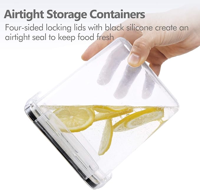 Airtight Food Storage Containers with Lids, 8 PCS | BPA-Free Kitchen Organizers with Lids, For Flour, Sugar & Cereal, Plastic Dry Food Canisters, Pantry Storage - Image 3