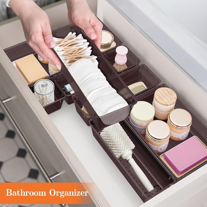 SpaceHacks 25 PCS Plastic Drawer Organizer, 4-Size Versatile Organizer Trays & storage Bins - Image 6