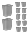 Rubbermaid Commercial Products Wastebasket/Trash Can, 7-Gallon/28-Quart, Gray, Plastic, for Bedroom/Bathroom/Office, Fits Under Desk/Sink/Cabinet, Pack of 12 by RubbermaidCommercialProducts