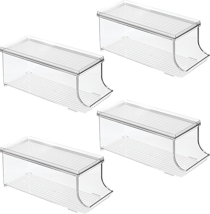 iDesign Soda Can Organizer with Lid, Set of 4, Clear | For Pantry or Refrigerator, Made in USA - Image 9