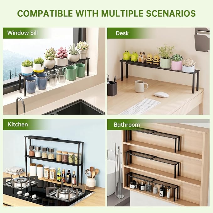 Window Sill Plant Shelf,Expandable Narrow Shelf Organizer for Over the Sink | Expandable from 15.3-25.9", Narrow 3.5" design, Large lower‑level space, Rust-resistant steel holds 22lbs, Simple assembly - Image 5