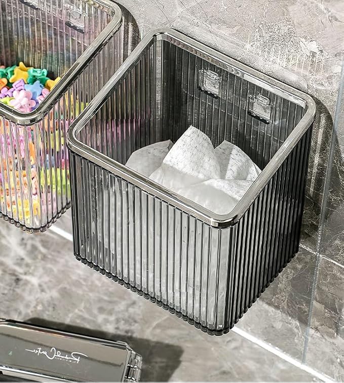 Drill-Free Stick-On Wall Shelves | Space-Saving Floating Organizer for Kitchen, Bathroom & Office | Plastic Storage Shelves for Makeup & Home Decor (Grey_Silver) - Image 7