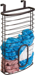 mDesign Over-The-Cabinet Plastic Bag Storage and Grocery Bag Holder, Kitchen Storage - Bronze by mDesign