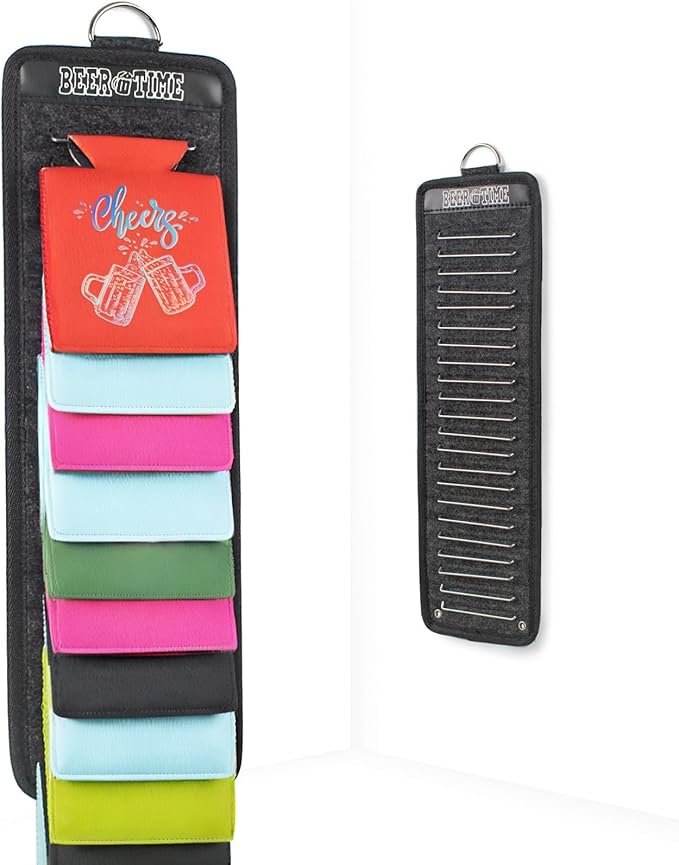 Can Cooler Holder Wall Mount With Flip-Through Design Hold 22 Sleeve | Flip-through store up to 22 can coolers like a hanging calendar, making it easy to browse, organize, and grab your favorite by Unknown