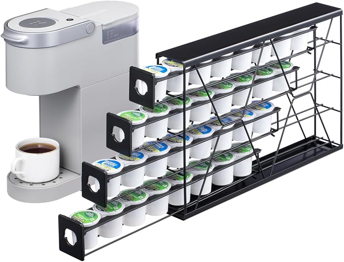 Flagship K Cup Holder for Keurig Pods Coffee Pod Storage 4 Tier K Cup Drawer Organizer for Counter (32 Pods Capacity) by FlagShip