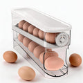 Egg Dispenser For Refrigerator Automatic Rolling,Space-Saving Egg roller,Organizer with Timer Freshness, Covered Dispenser Holds 12 Large Eggs, for Refrigerator, Kitchen, Cabinet & Desktop by Haiaoxonr