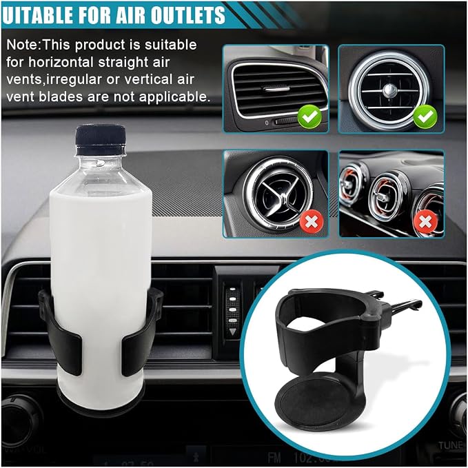 KITUREK Cup Holder for Car, Multi-Function Car Cup Holder Organizer, Car Trash Can, Hanging Cup Holder Expander for Car Air Vents, Vehicle Beverage Organizer Suitable for Cars Trucks (2 PCS) - Image 4