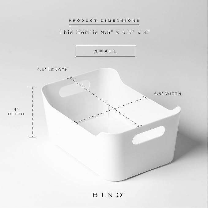 BINO Plastic Storage Bins - Small 4 Pack, White - THE SOHO COLLECTION - Pantry Organizers and Fridge Organizer - Image 3