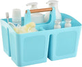 ALINK Portable Shower Caddy Basket with Compartments, Plastic Divided Cleaning Caddy Organizer Storage Tote with Handle for Bathroom, College, Dorm Room Essentials - Blue by ALINK