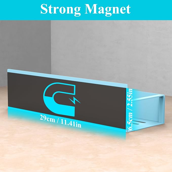Metal Magnetic Spice Rack for Refrigerator Blue, 6 Pack | Magnetic Shelves Heavy Duty for Fridge in Kitchen, Seasoning Storage Organizer, For Oven Washer and Dryer, For Heavier Items - Image 3