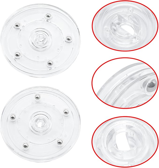 4Pcs Clear Acrylic Lazy Susan 4 Inch Turntable Organizer Bearings | Mini Lazy Susan, Small Lazy Susan Turntable, 360° Rotating Swivel Plate for Spice Rack, Cosmetic, Cake, Pantry, DIY Display - Image 4