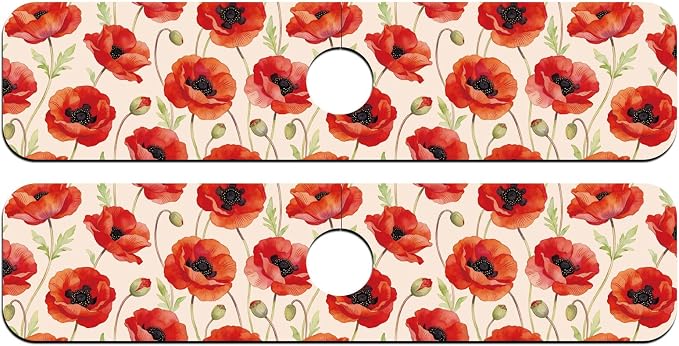 2 Pcs Kitchen Sink Splash Guard Faucet Mat Papaver Rhoeas Pattern Faucet Mat for Sinks Absorbing Drying Mats for Kitchen Bathroom - Image 8