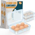 ZPU Egg Holder Camping, 2Pcs 6 Grid Egg Container, Plastic Egg Carrier for Camping Picnic Travel Outdoor Refrigerator Kitchen, Protective Egg Storage Case, Blue by ZPU