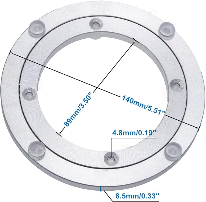 Aluminum Heavy Duty Lazy Susan Rotating Turntable Bearing Swivel Plate Hardware for Dining-Table (6 inch) - Image 5