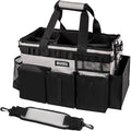 SCAVATA Wearable Cleaning Caddy Bag, Cleaning Caddy Supplies Organizer with Handle & Shoulder Straps for Housekeepers, Under Sink & Car Cleaning Tool Organizers with 4 Foldable Divider (Grey) by Tidyyourlife