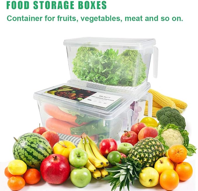 SILIVO Lettuce Keeper for Fridge(3 Pack)- 4.5L Vegetable Storage Containers for Refrigerator with Drain Tray Keep Fresh for Veggies and Salad - Image 5