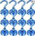 LOVIMAG Magnetic Hooks for Cruise Cabins, 30LBS, 12 Pack | Heavy Duty Neodymium Magnet with Hook Essentials for Classroom, Fridge, Ceiling, Hanger, Blue by LOVIMAG