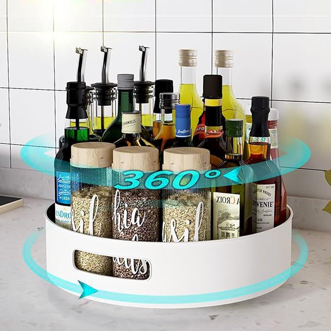 Lazy Susan Turntable 11.8 in 360 ° Rotates Multipurpose Round Turntable for Cabinet, Pantry, Kitchen, Countertop, Fridge, Bathroom Organizer (Large) - Image 9