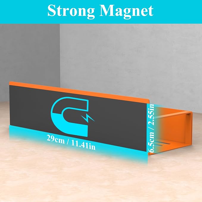 Metal Magnetic Spice Rack for Refrigerator Orange, 4 Pack | Magnetic Shelves Heavy Duty for Fridge in Kitchen, Seasoning Storage Organizer, For Oven Washer and Dryer, For Heavier Items - Image 3