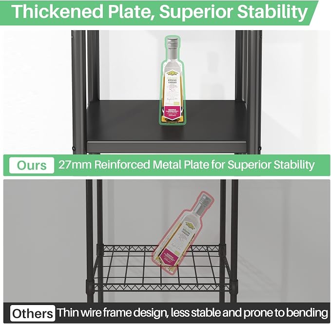 PXRACK 5-Tier Kitchen Storage Shelves, Adjustable Metal Shelves for Storage Pantry Shelves with Rolling Wheels, Storage Rack Shelving Unit Organizer for Bedroom Laundry Closet - Image 8
