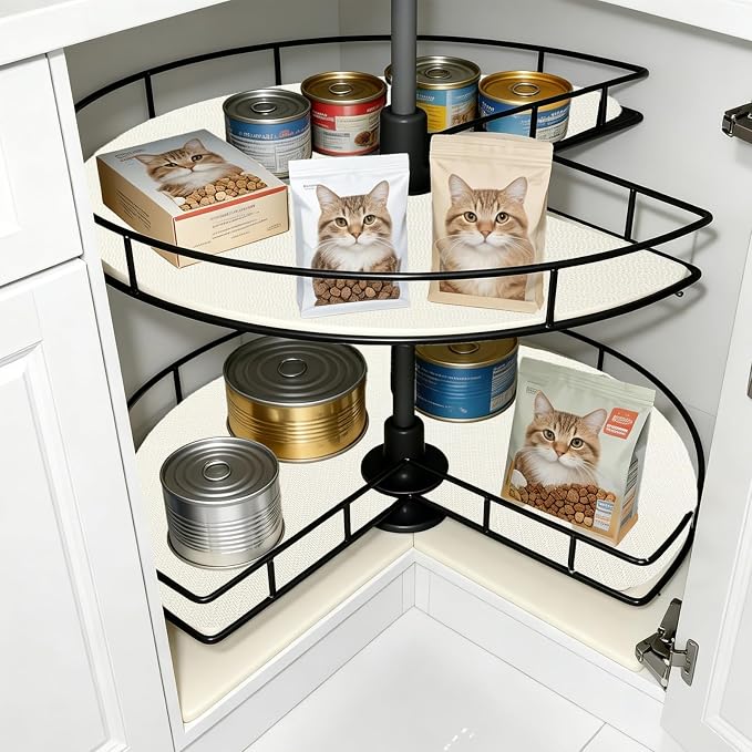 Lazy Susan Shelf Liner Circle Kitchen Liners Non Adhesive Kitchen Cabinet Liners Non Slip Non Skid Fridge Mats for Drawer Refrigerator Pantry Sink Cupboard Storage(26 inches), Brown - Image 6